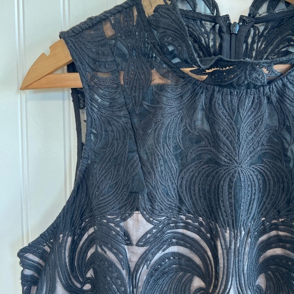 Yoana Baraschi dress black size 12 women, lace, silk mock neck sleeveless - Picture 5 of 7